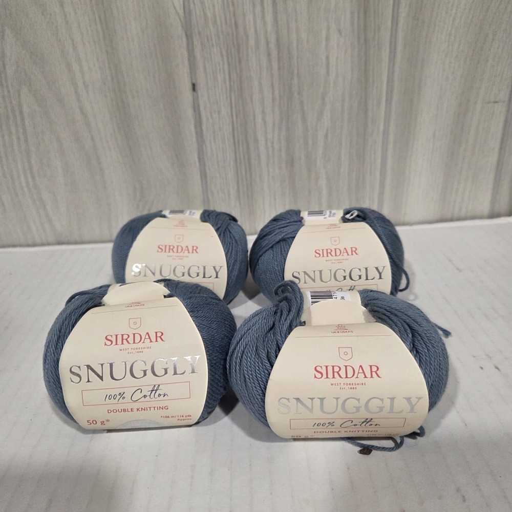 Sirdar Snuggly 100% Cotton 50g Yarn Baby Knit DK Craft 50g Ball 750 Blue Lot (4)